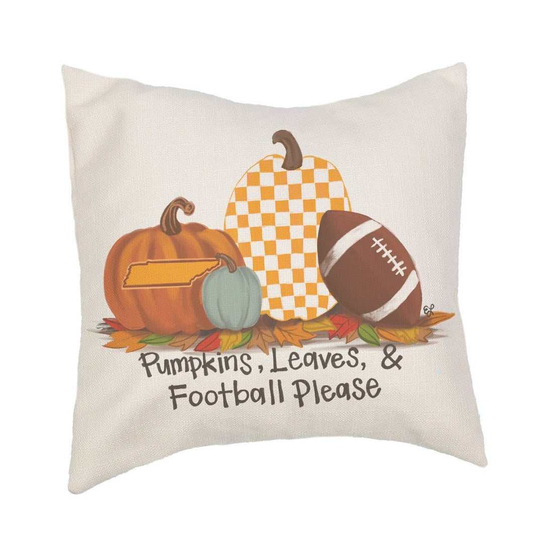 Knoxville Pumpkins Leaves Football Pillow