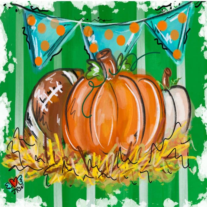 Jennieâ Pumpkins Football Pillow Swap