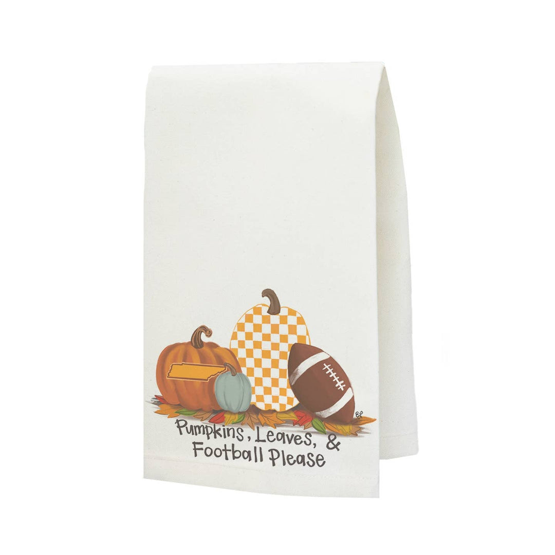 Knoxville Pumpkins Leaves Football Tea Towel
