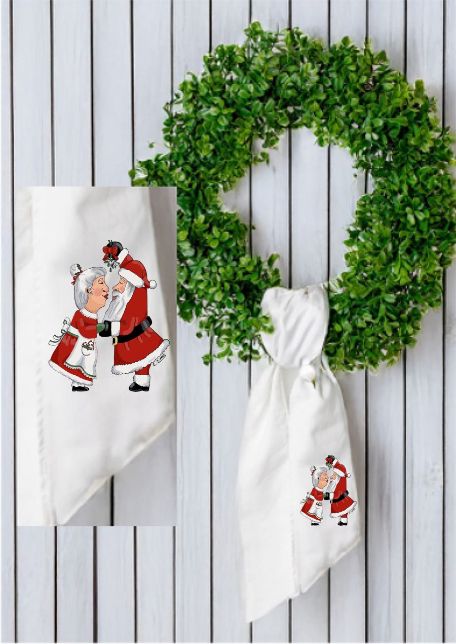 COREY'S SANTA & MRS. CLAUS WREATH SASH
