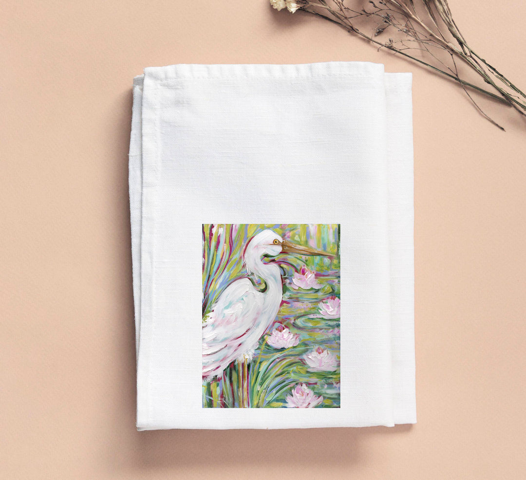 Estelle Great White Egret Tea Towel