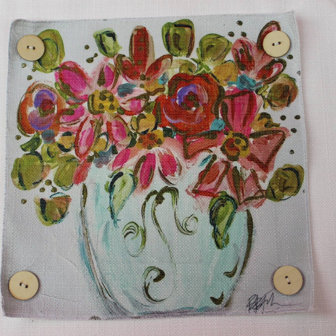 Hot Pink Flowers Pillow Swap