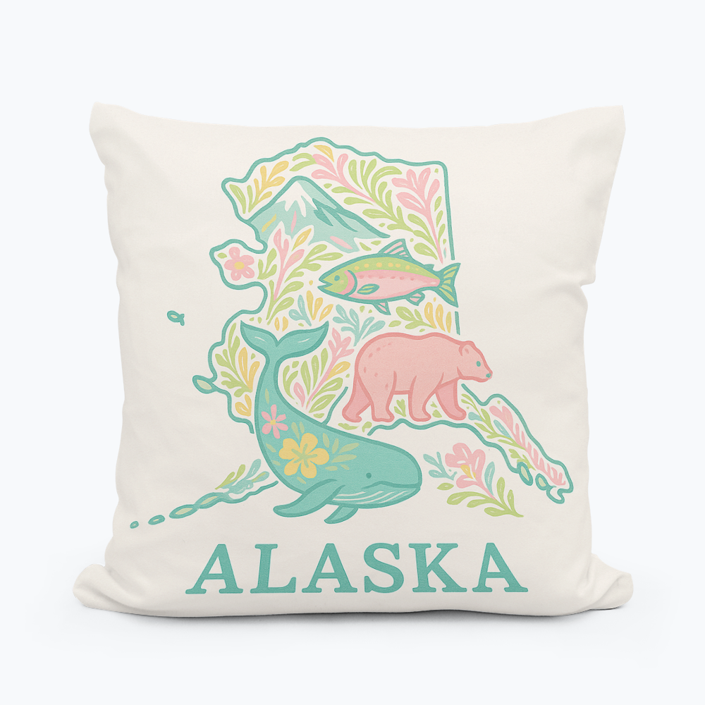 WANDERWEST ALASKA SQUARE PILLOW
