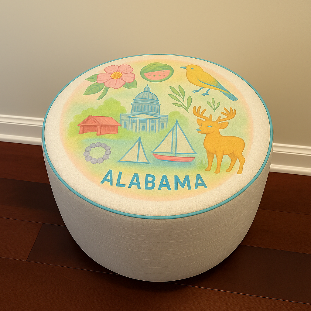 WANDERSOUTH ALABAMA ROUND OTTOMAN