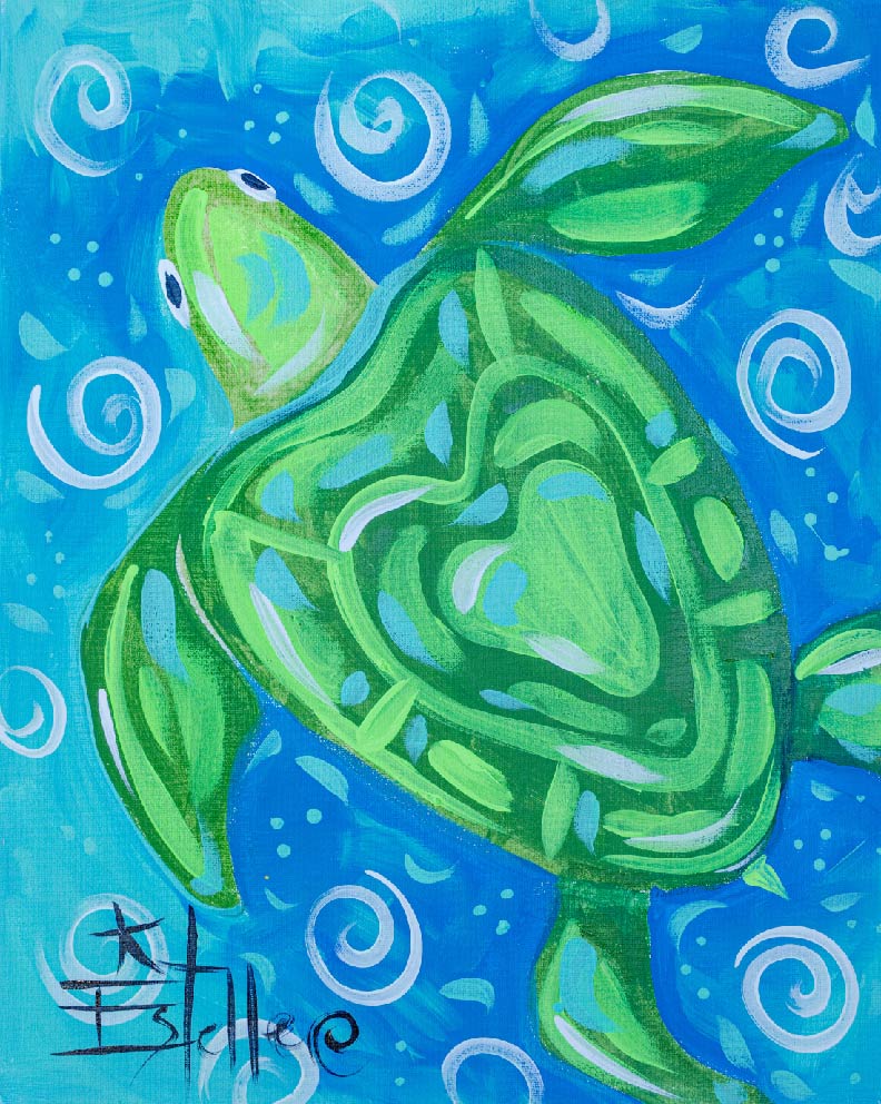 Blue Green Turtle Pillow Swap