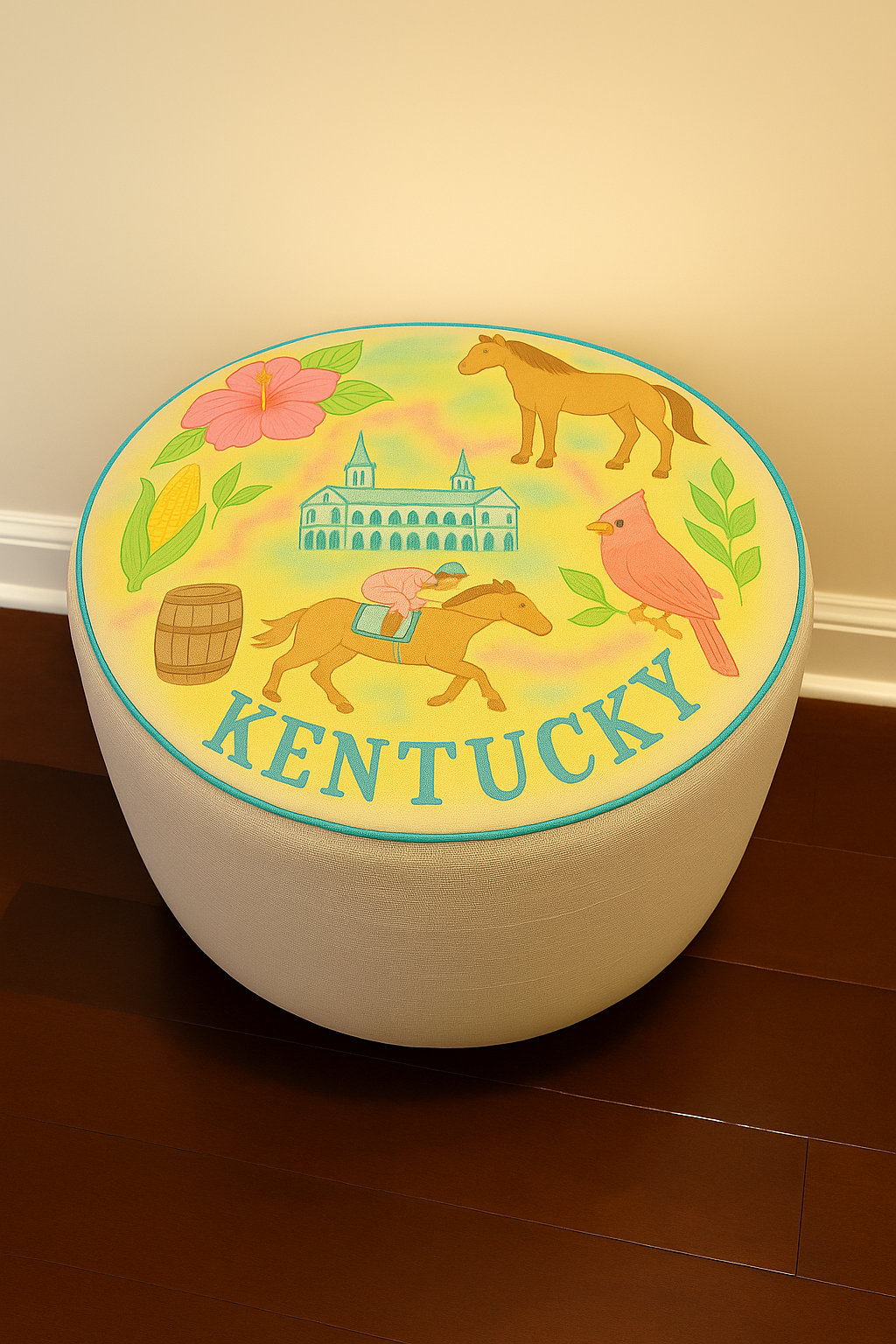 WANDERSOUTH KENTUCKY ROUND OTTOMAN