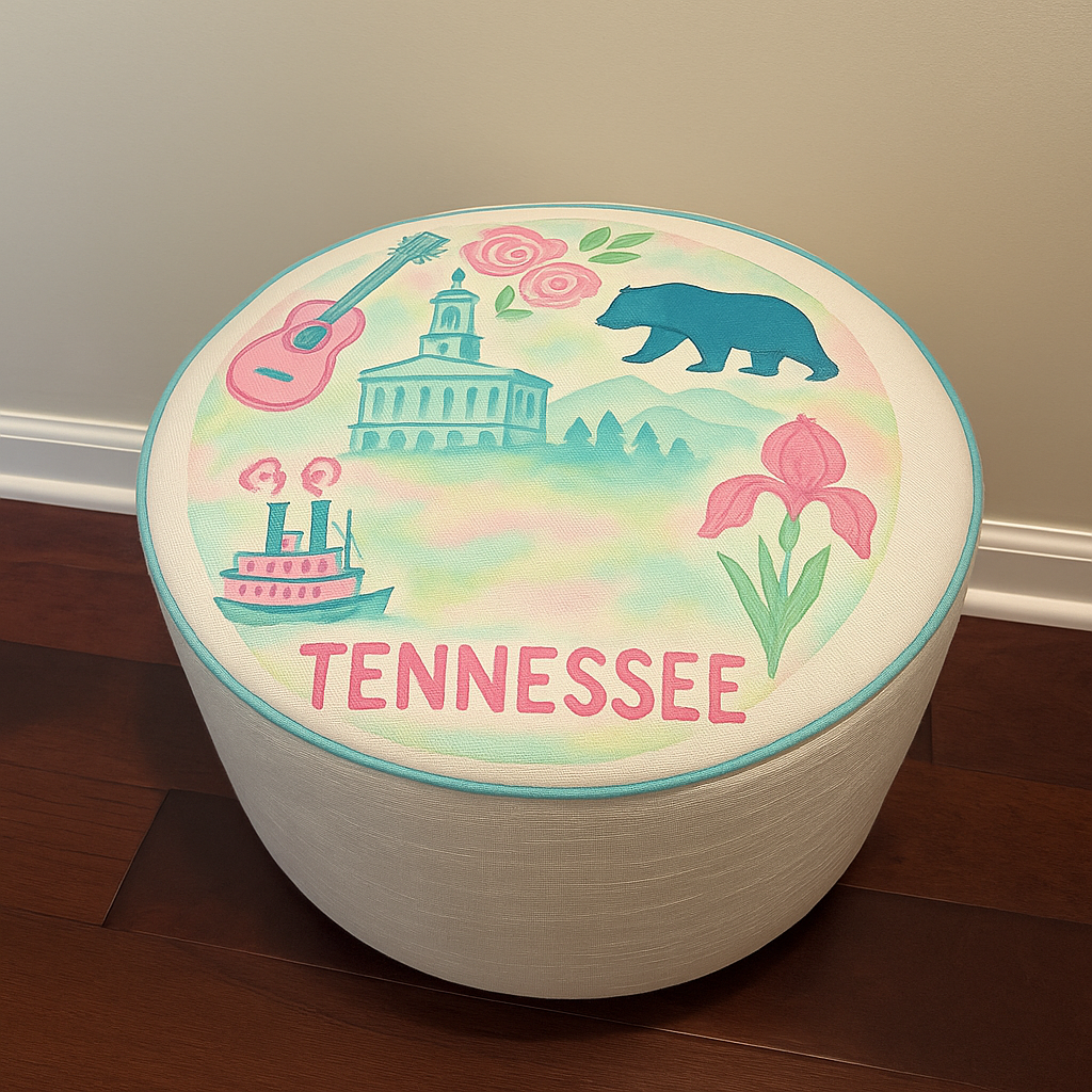 WANDERSOUTH TENNESSEE ROUND OTTOMAN
