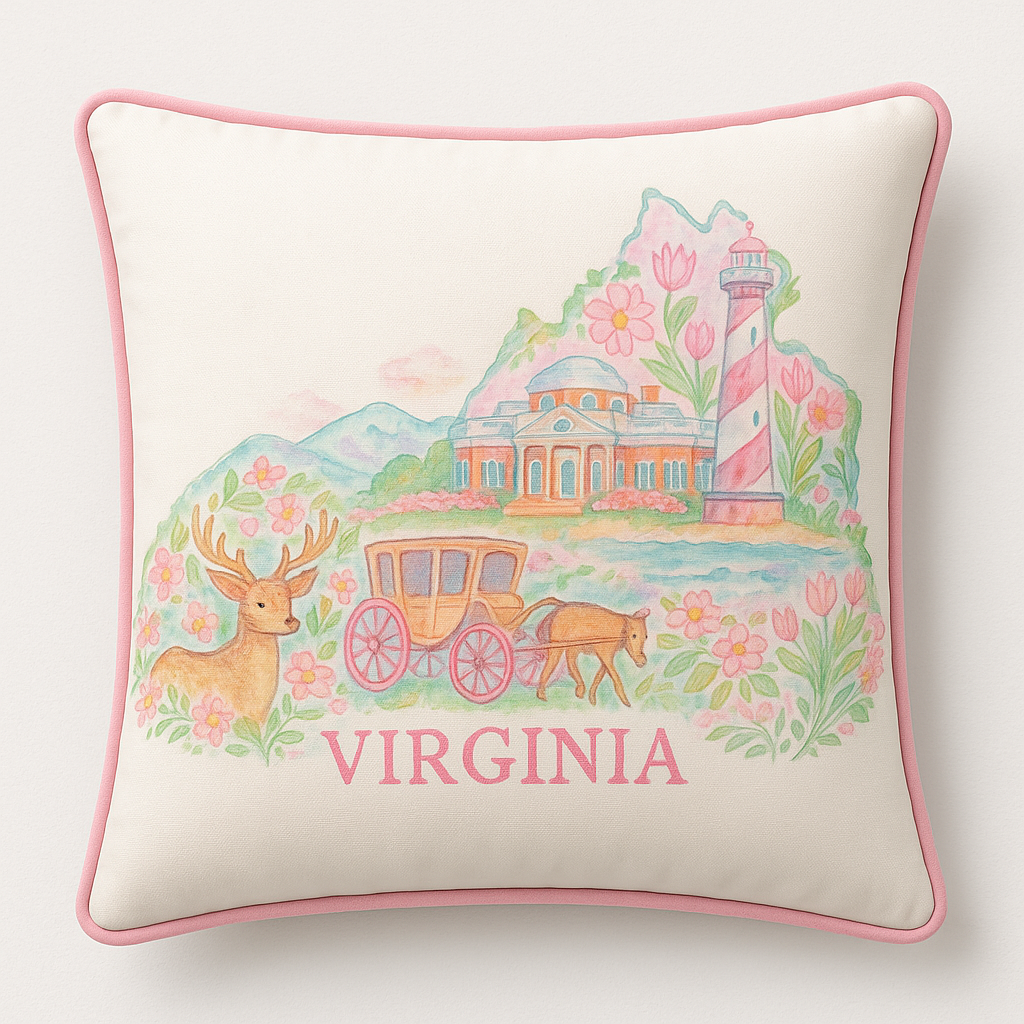 WANDERSOUTH VIRGINIA SQUARE PILLOW