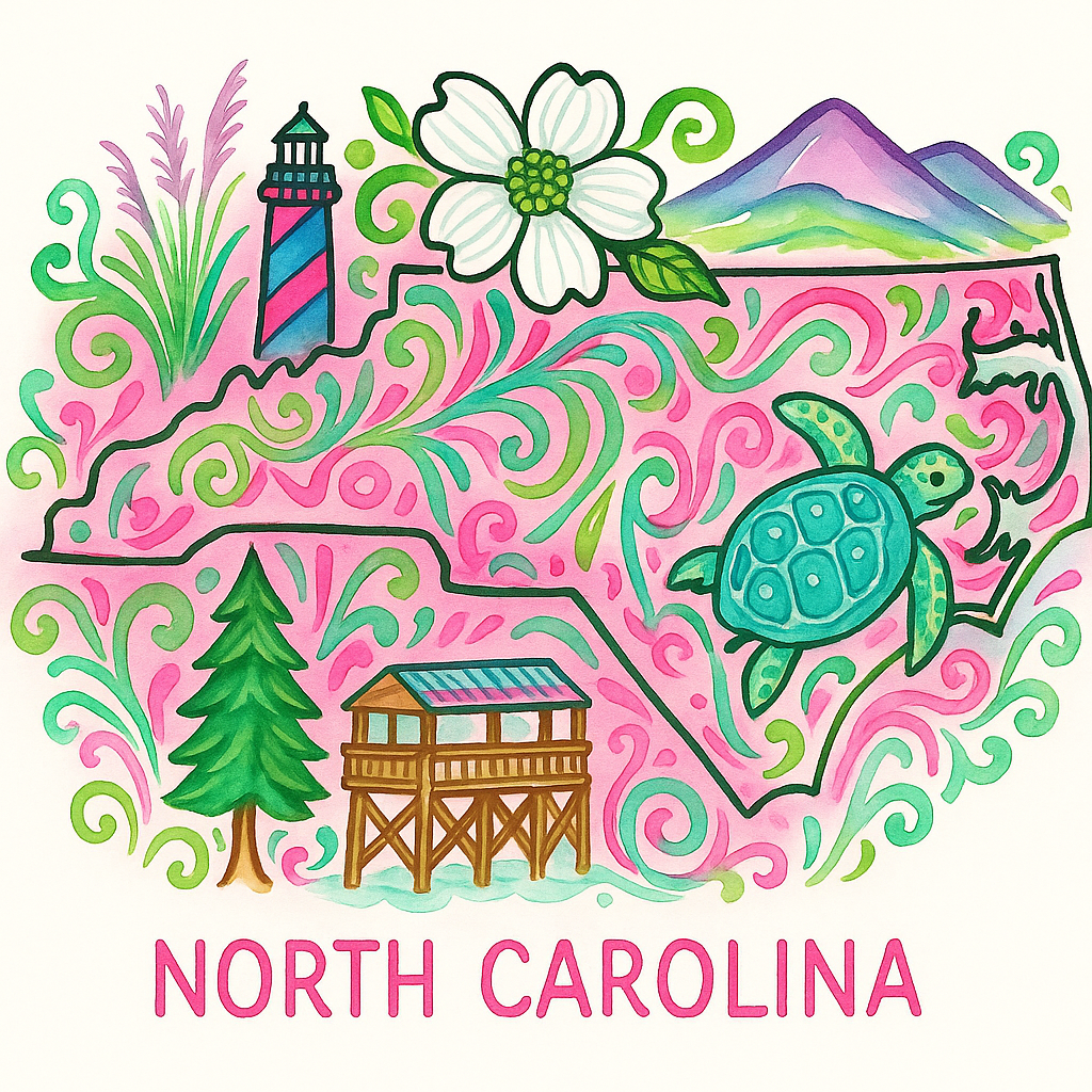WANDERSOUTH NORTH CAROLINA SQUARE PILLOW SWAP