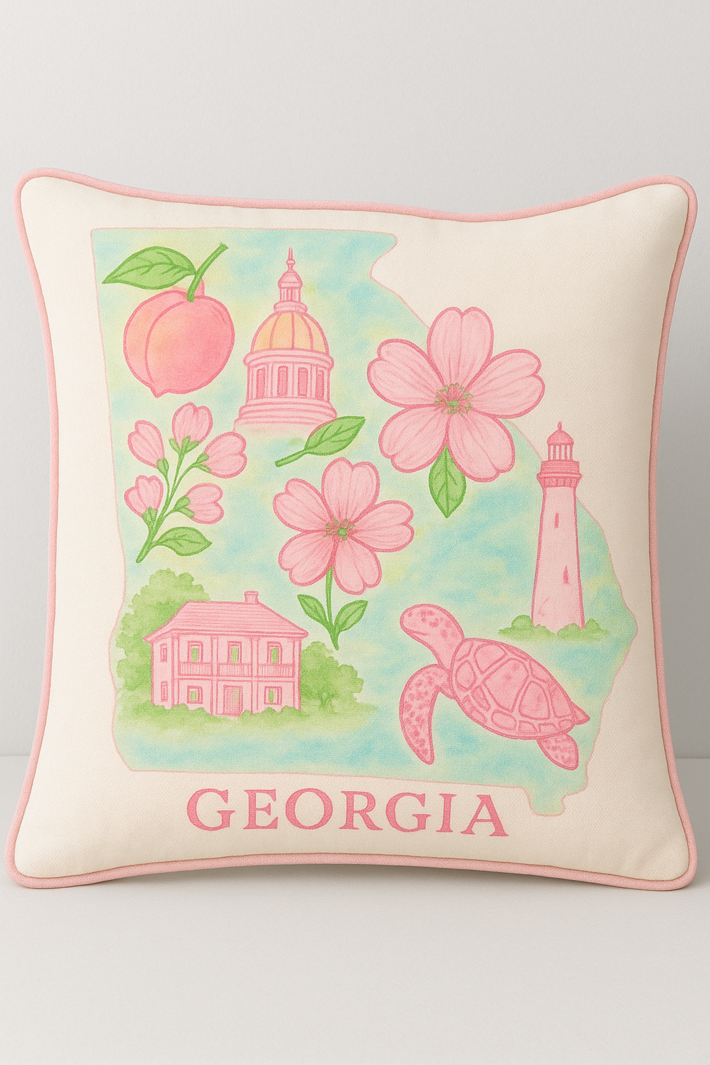WANDERSOUTH GEORGIA SQUARE PILLOW
