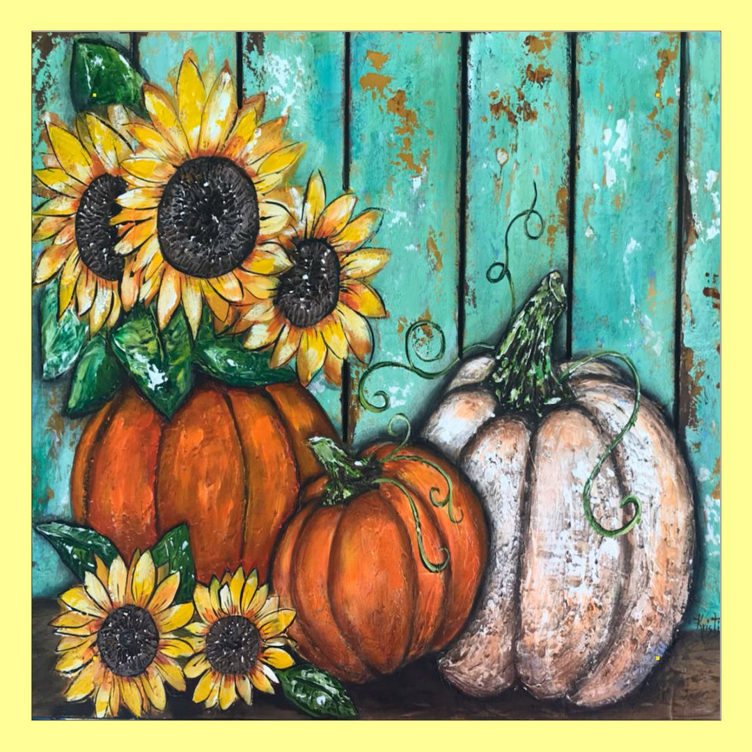 Kristie Orange White Pumpkin Turquoise Swap