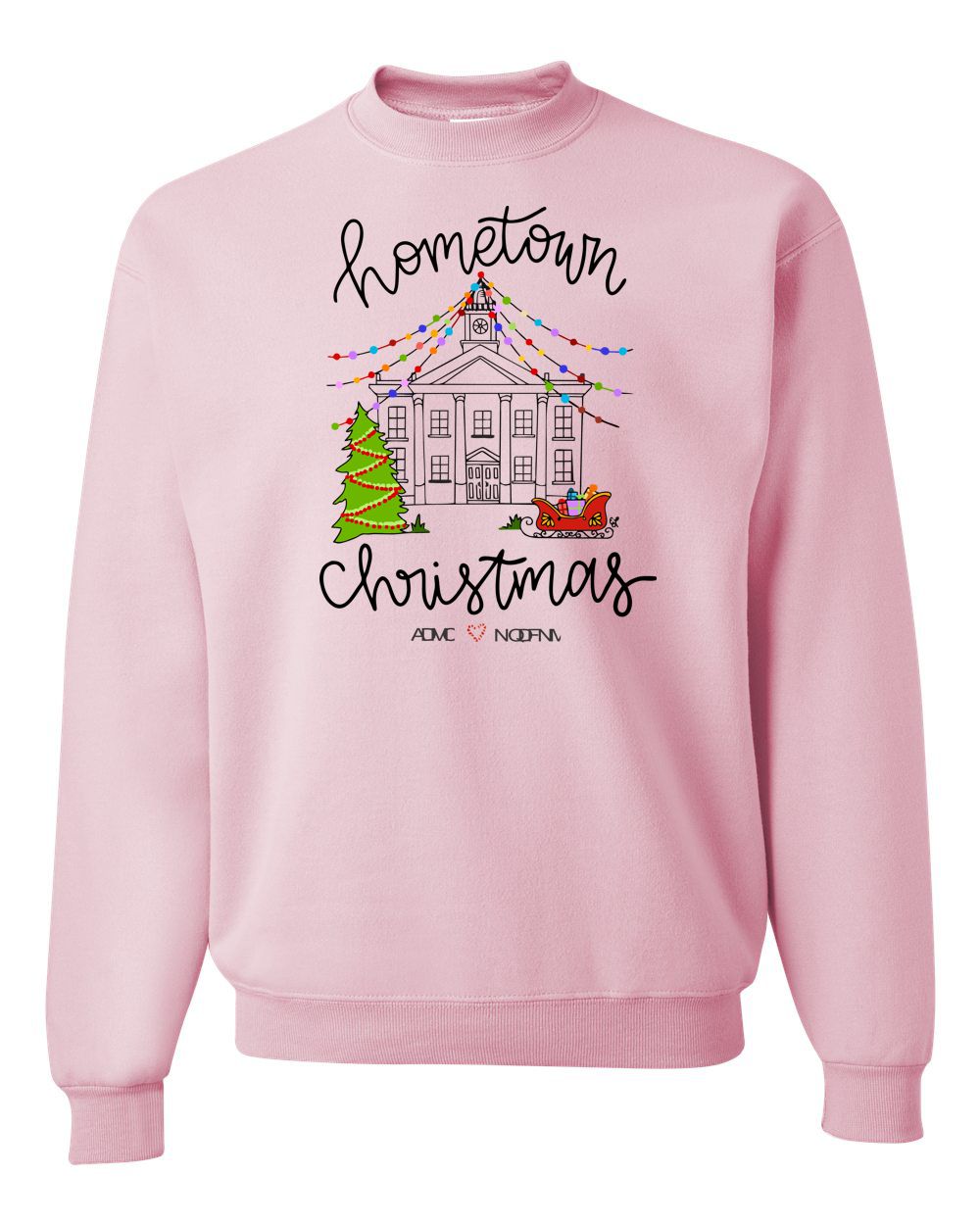 Christmas Local "Hometown Christmas" Pink Crewneck Sweatshirt