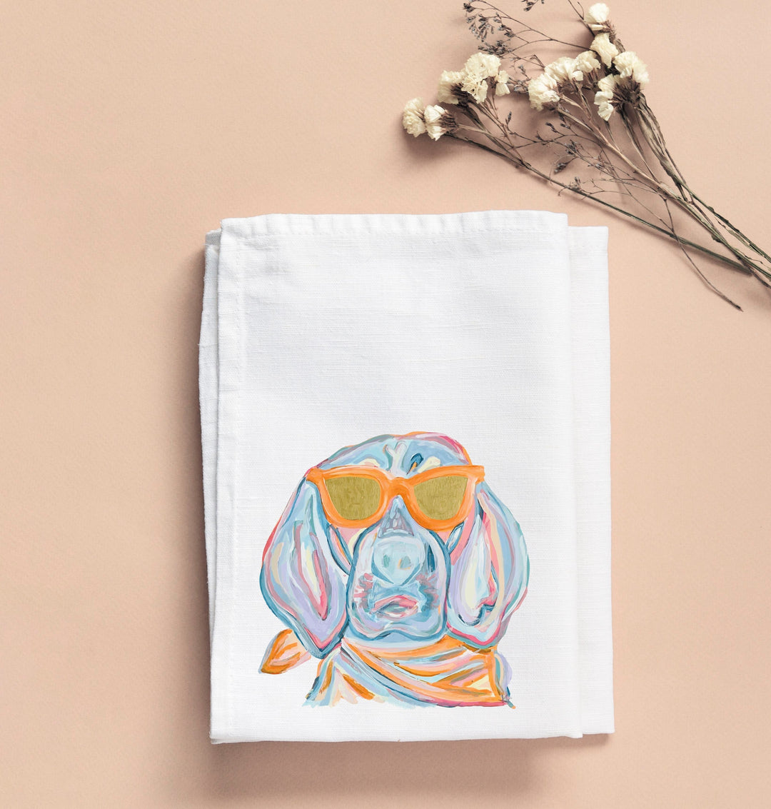 Fun Hound Dog Tea Towel