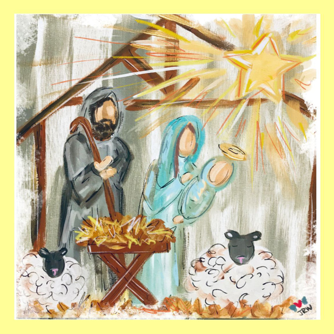 Jennieâ Square Nativity Pillow Swap