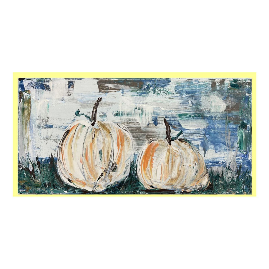 Jennieâ Two White Pumpkins Pillow Swap