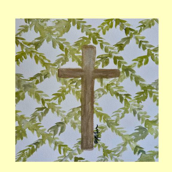 Bridgett Cross With Greenery Swap