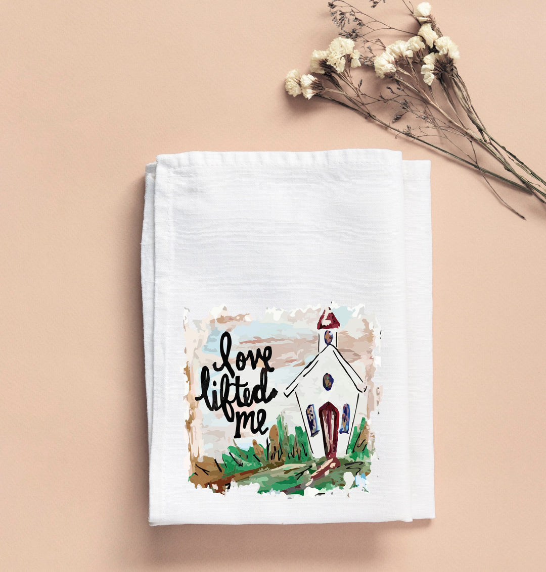 Jennie’s Love Lifted Me Tea Towel
