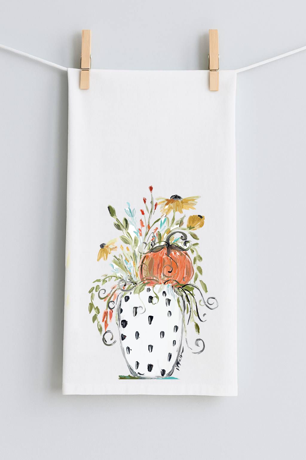 Bridgett's Pumpkins & Petals Tea Towel