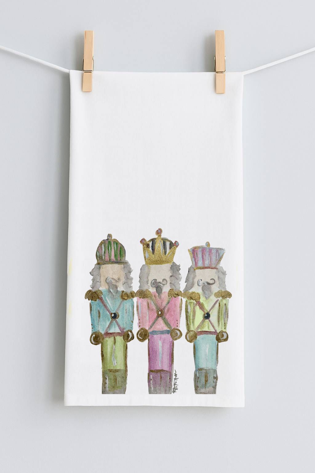 Bridgett's Pastel Nutcrackers Tea Towel