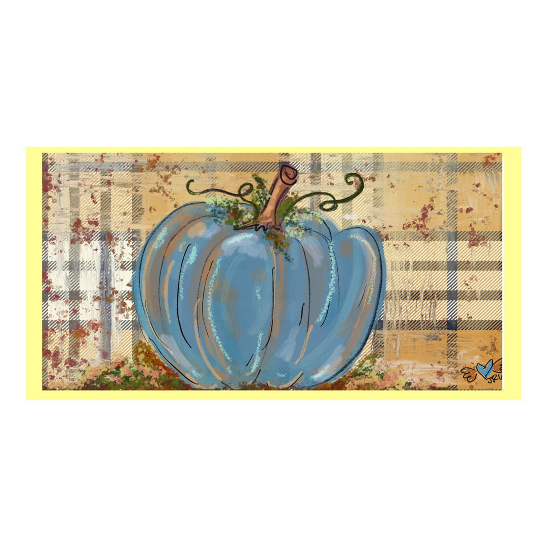 Jennie Denim Pumpkin on Plaid Lumbar Pillow Swap