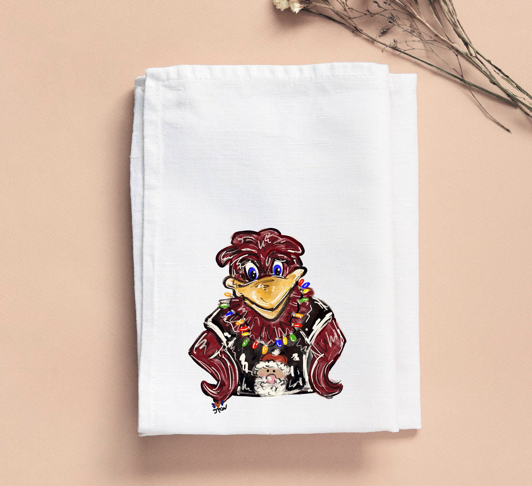 Jennie Christmas Gamecock 2 Tea Towel