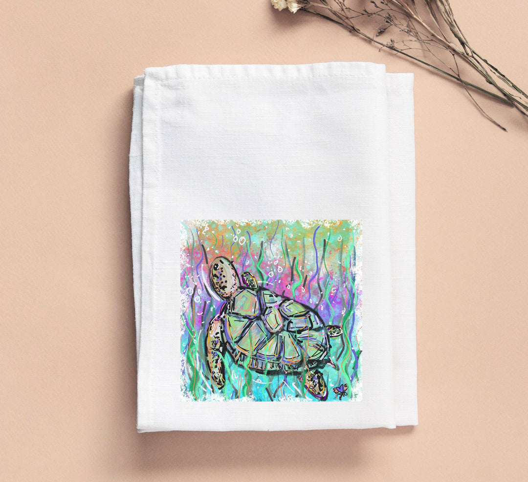 Jennie Rainbow Turtle Tea Towel