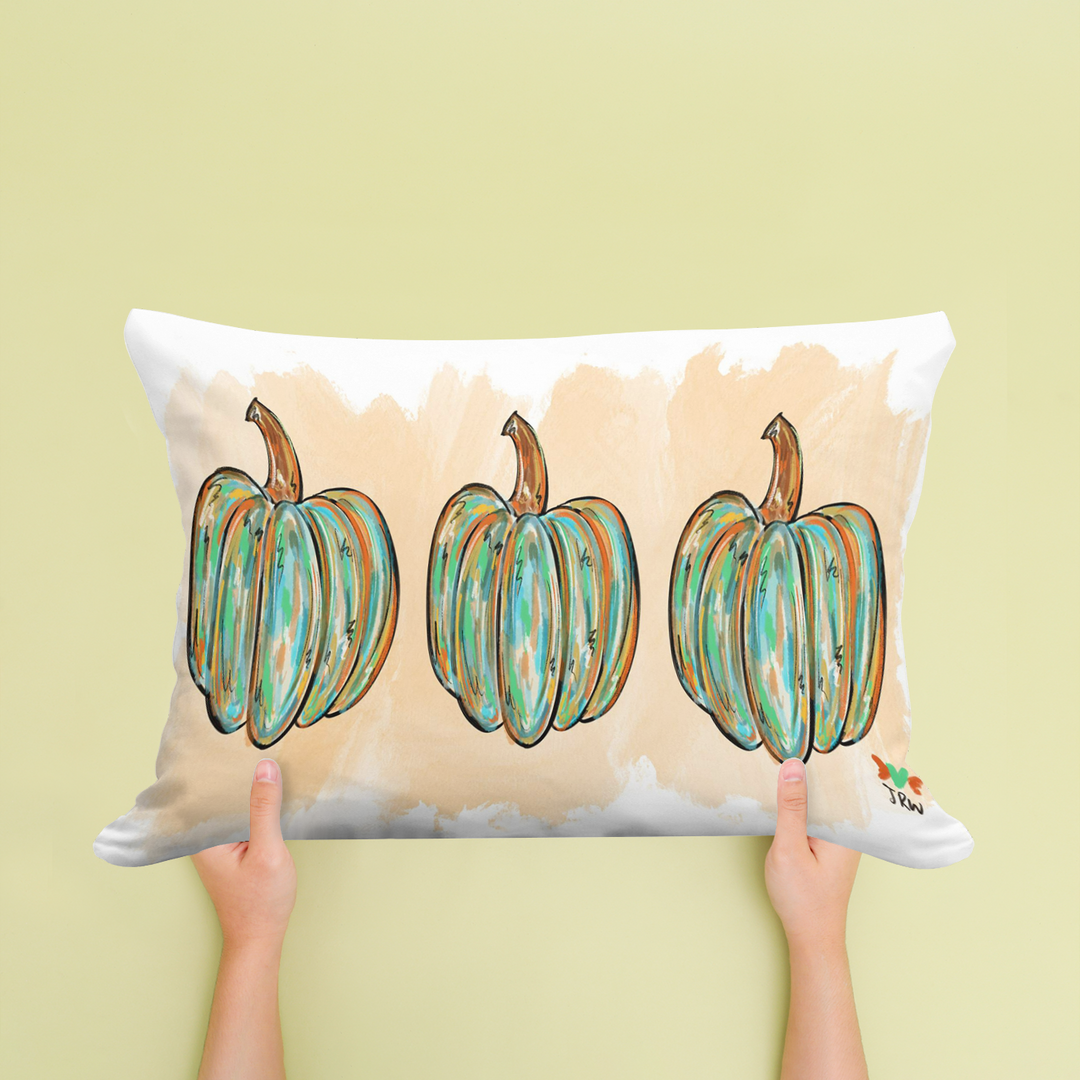 Jennie 3 Watercolor Pumpkins Pillow
