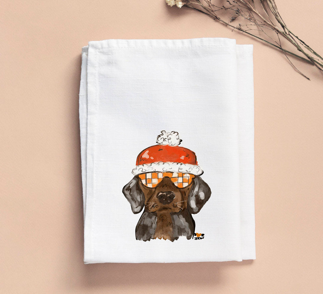 Jennie Christmas Hound Tea Towel