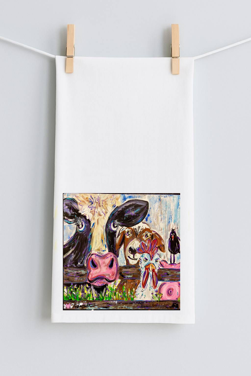 Barn Friends Tea Towel