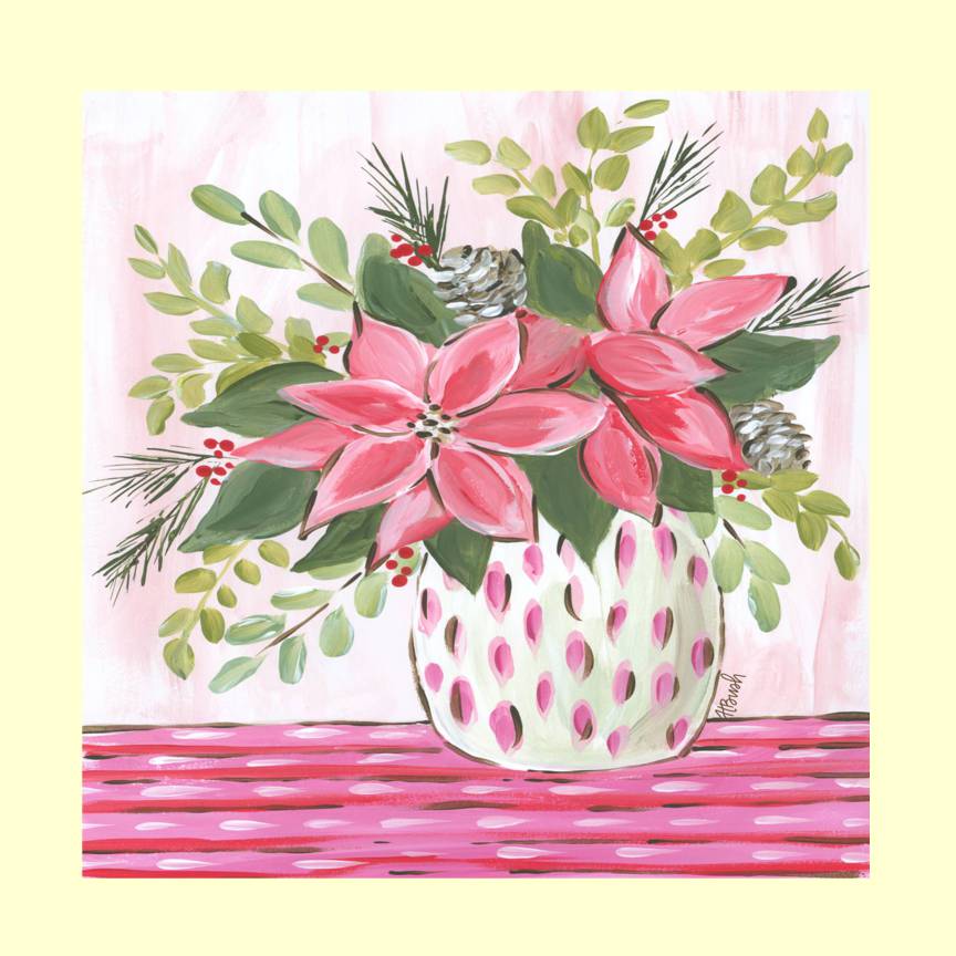 Haley Pink And Red Poinsettia Vase Swap