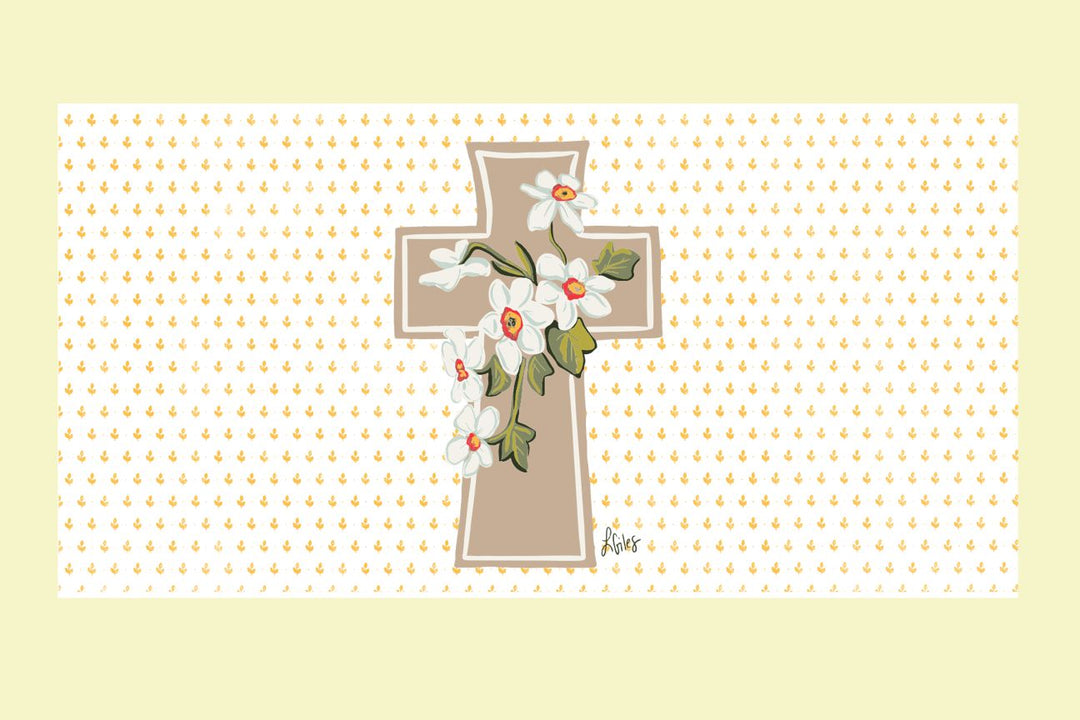 Laura Khaki Spring Cross Pillow Swap