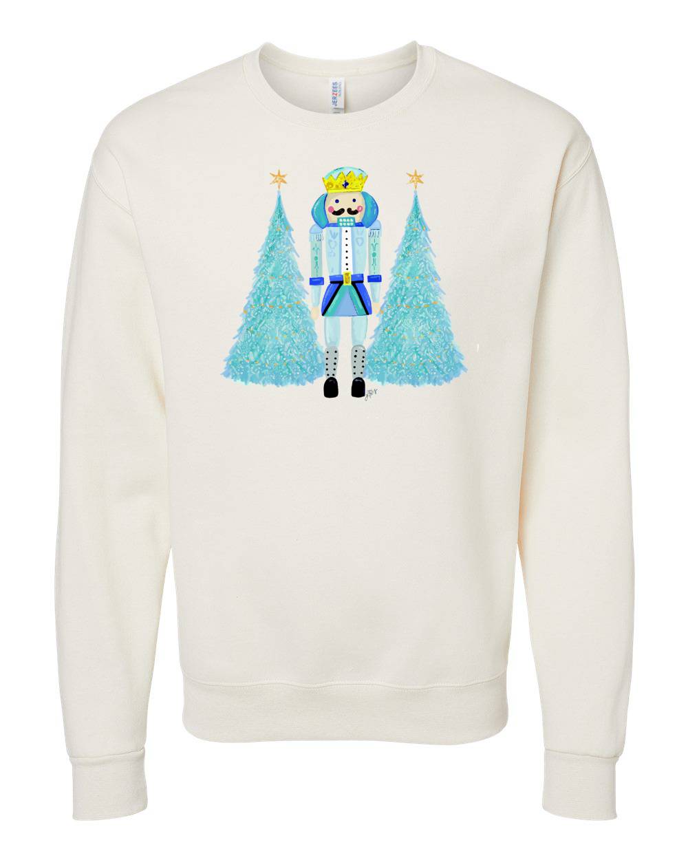 LAURA BLUE NUTCRACKER CREW NECK SWEATSHIRT