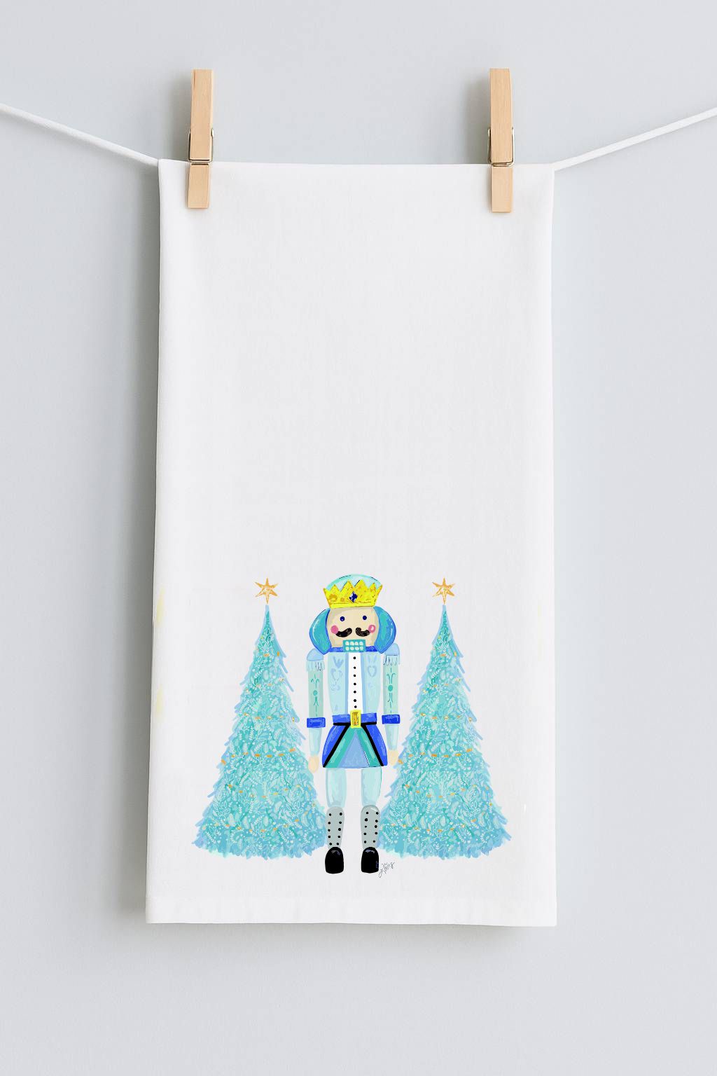 Laura Blue Nutcracker Tea Towel
