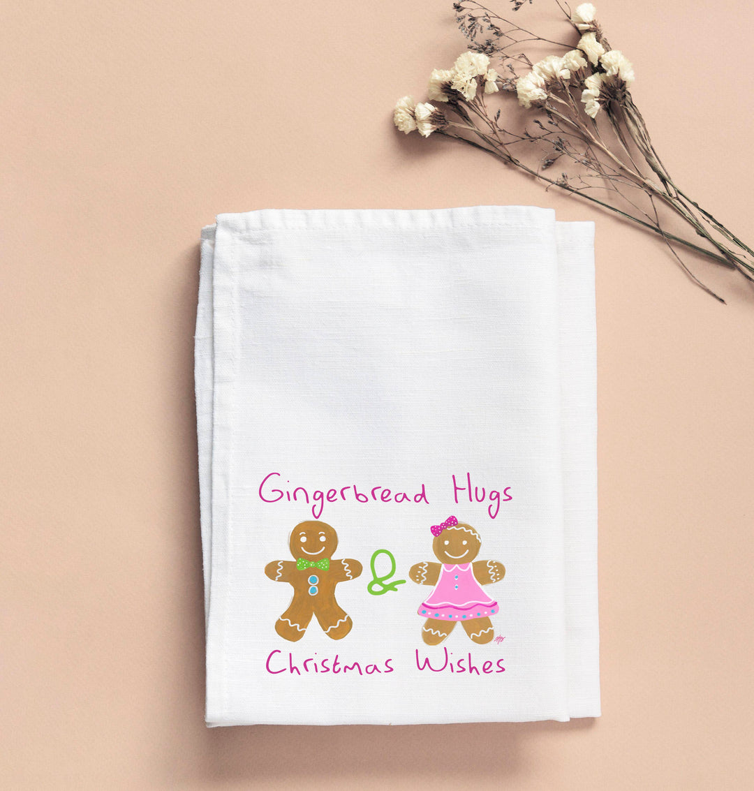 Haley Gingerbread Boy & Girl Tea Towel