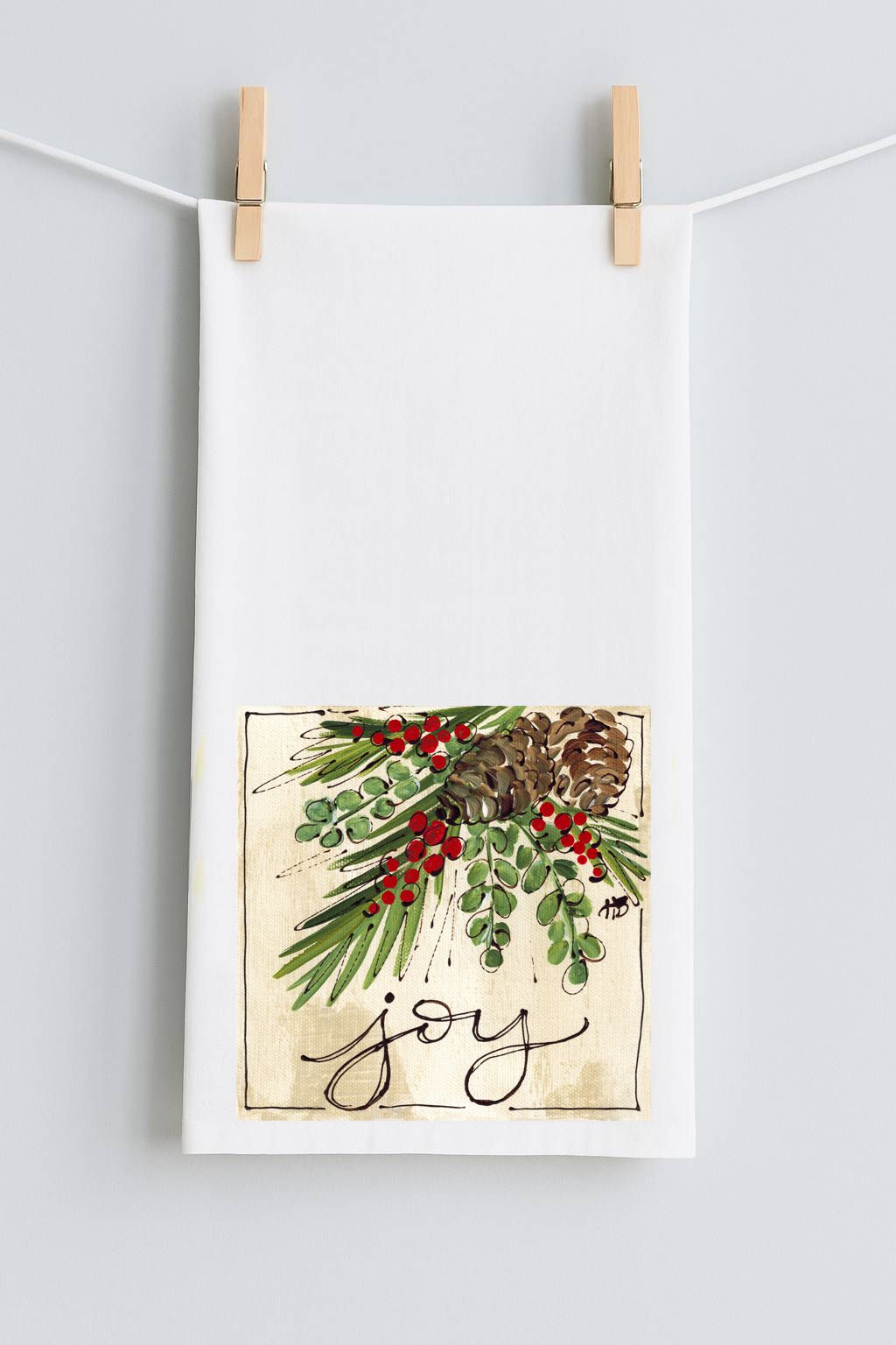 Joy Holly Tea Towel