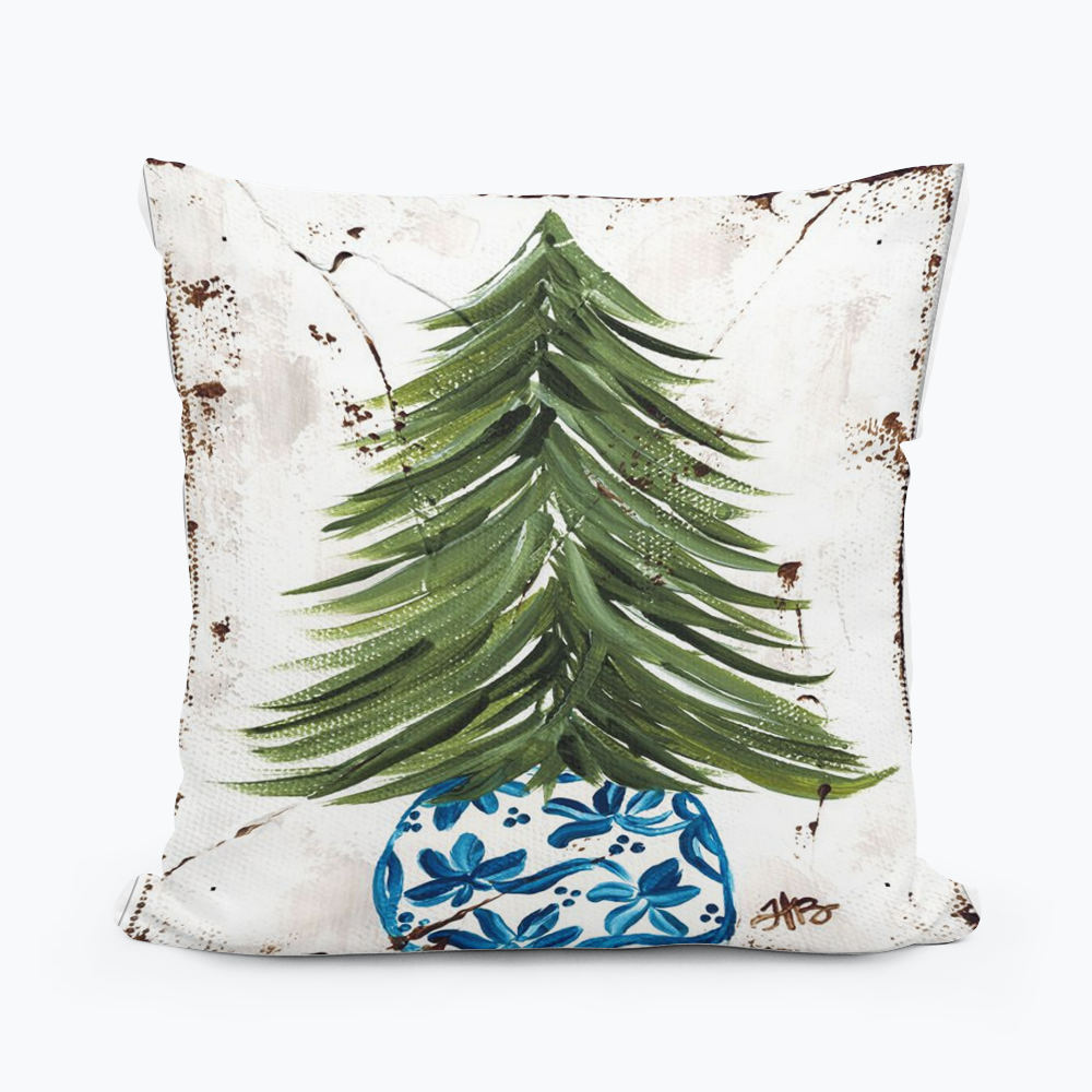 Tree in Chinoserie Pot Pillow