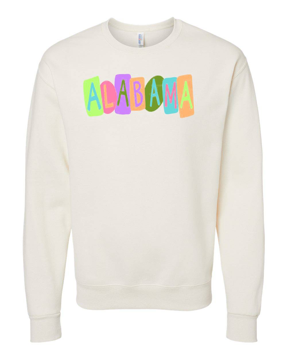 Emmalee State Crayon Letters Alabama Sweatshirt