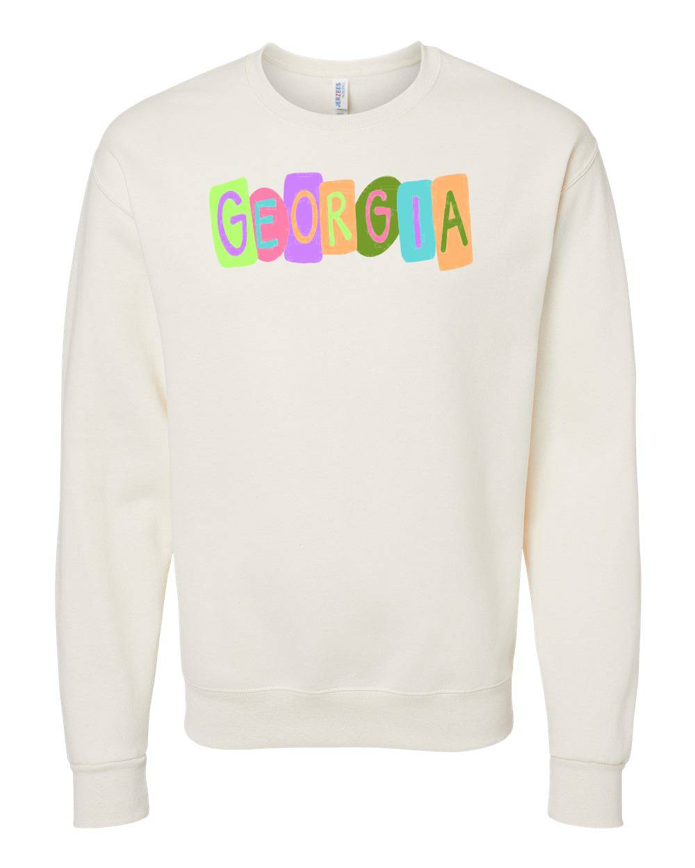 Emmalee State Crayon Letters Georgia Sweatshirt