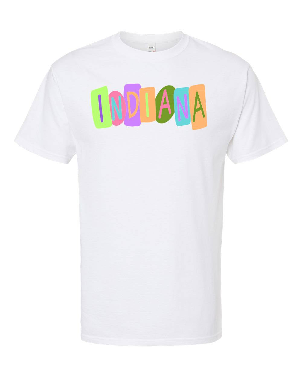 Emmalee State Crayon Letters Indiana Short-Sleeve