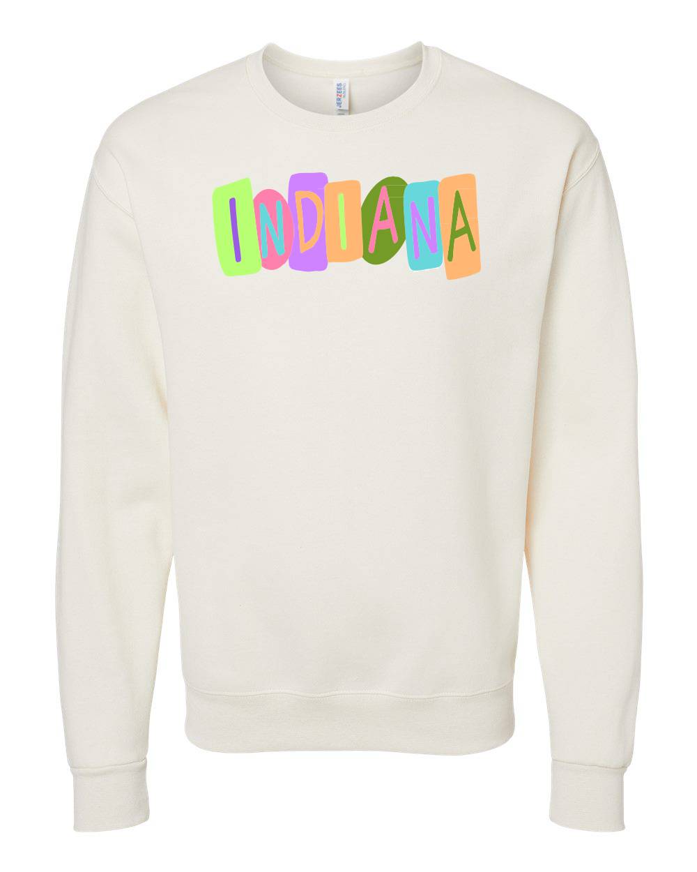 Emmalee State Crayon Letters Indiana Sweatshirt