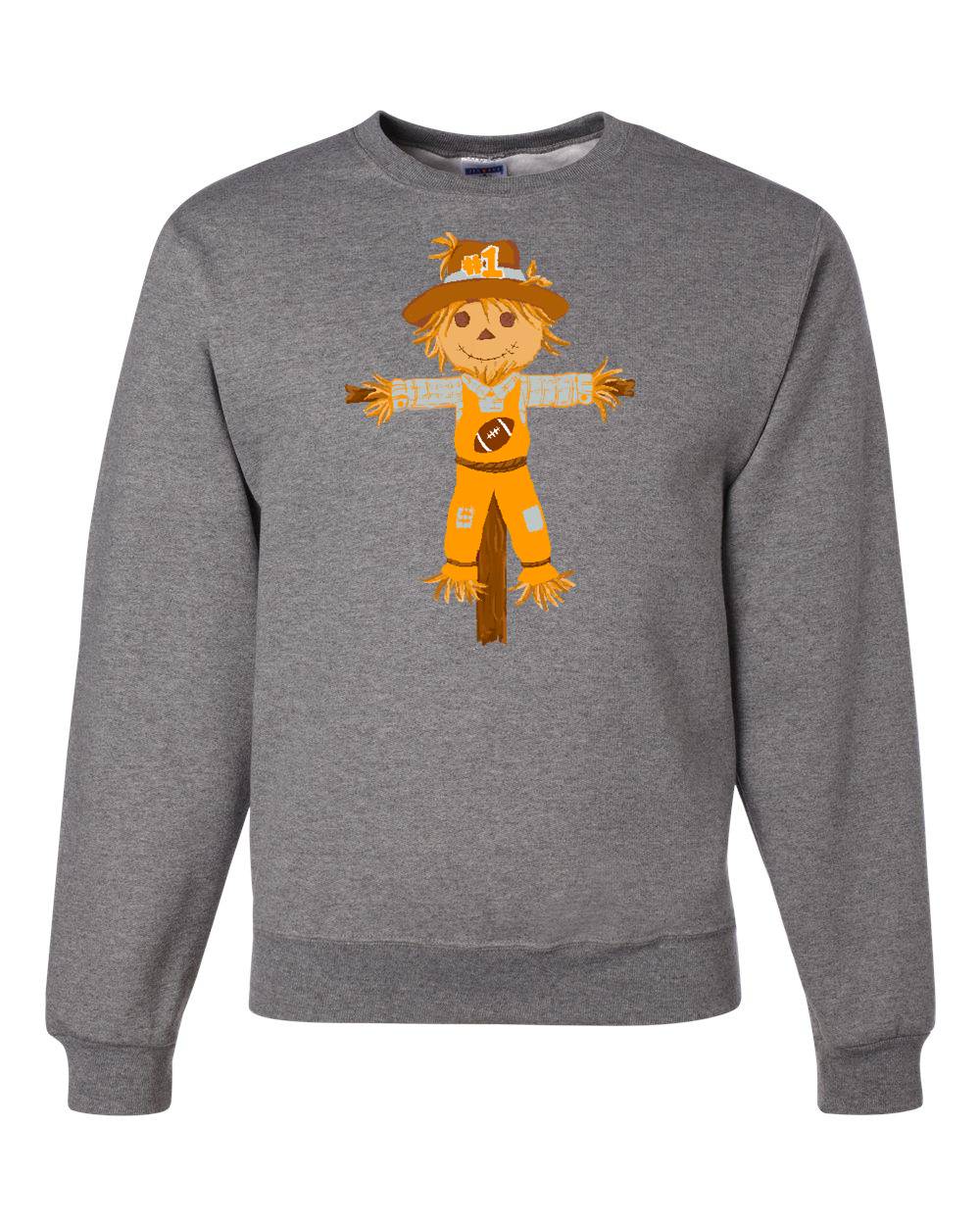EMMALEE SPIRIT ORANGE AND WHITE SCARECROW CREW NECK SWEATSHIRT
