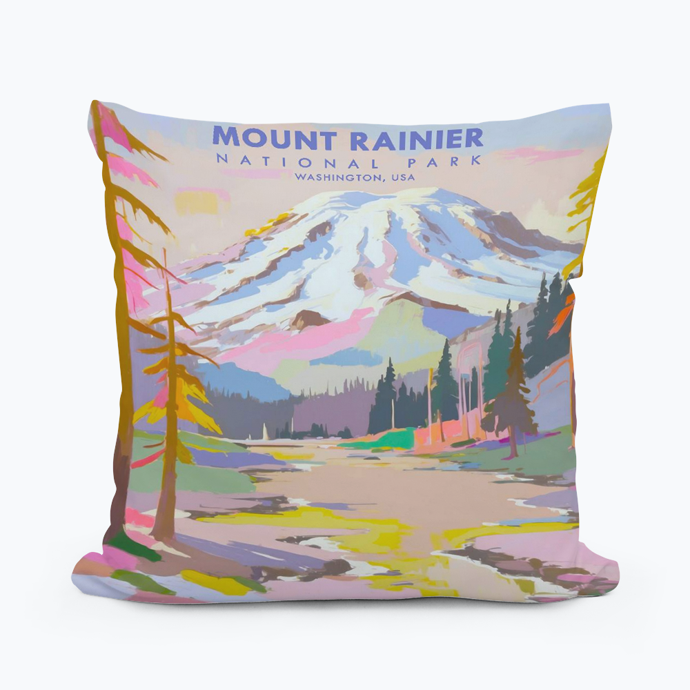 WASHINGTON MT RAINIER PARK SQUARE PILLOW