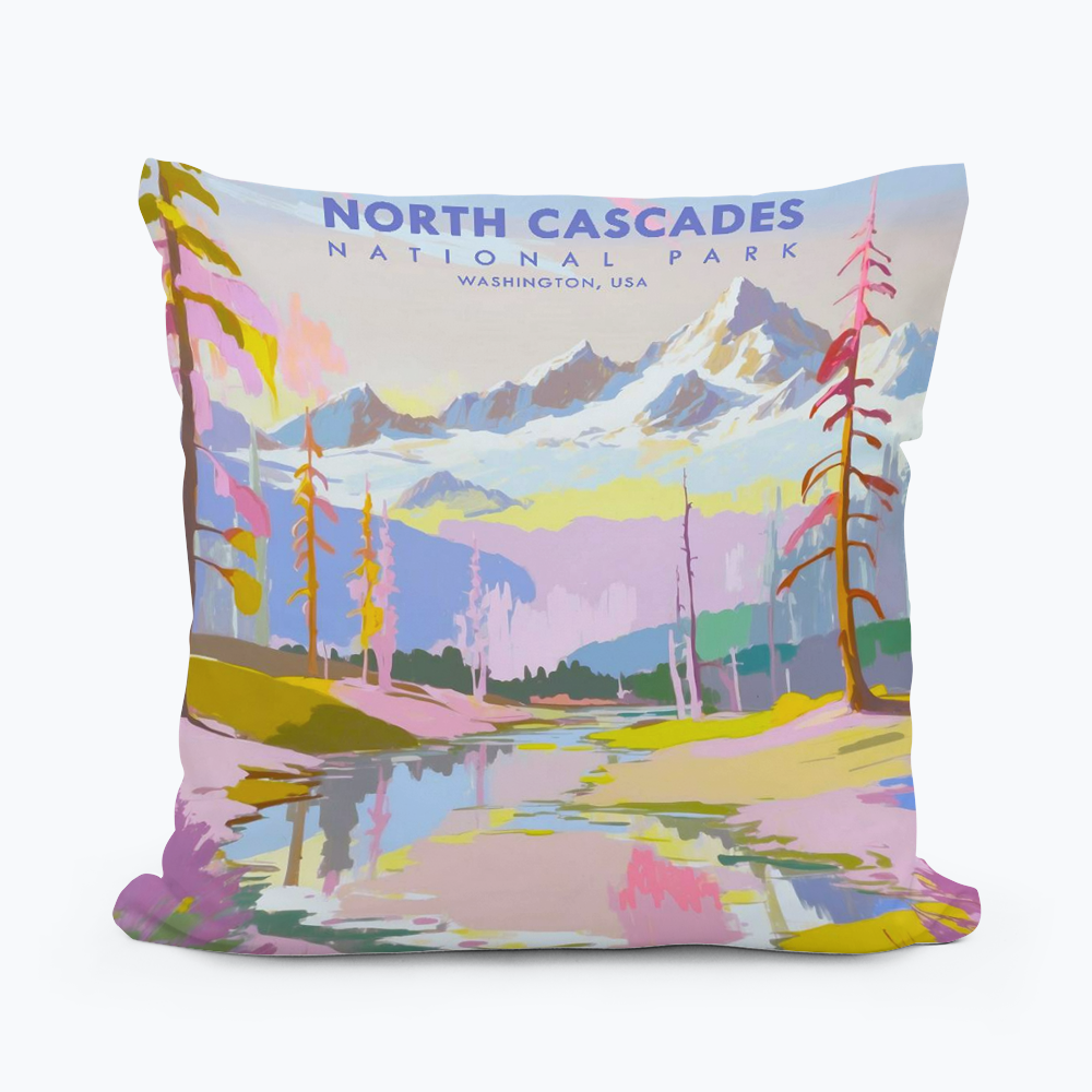 WASHINGTON NORTH CASCADES PARK SQUARE PILLOW