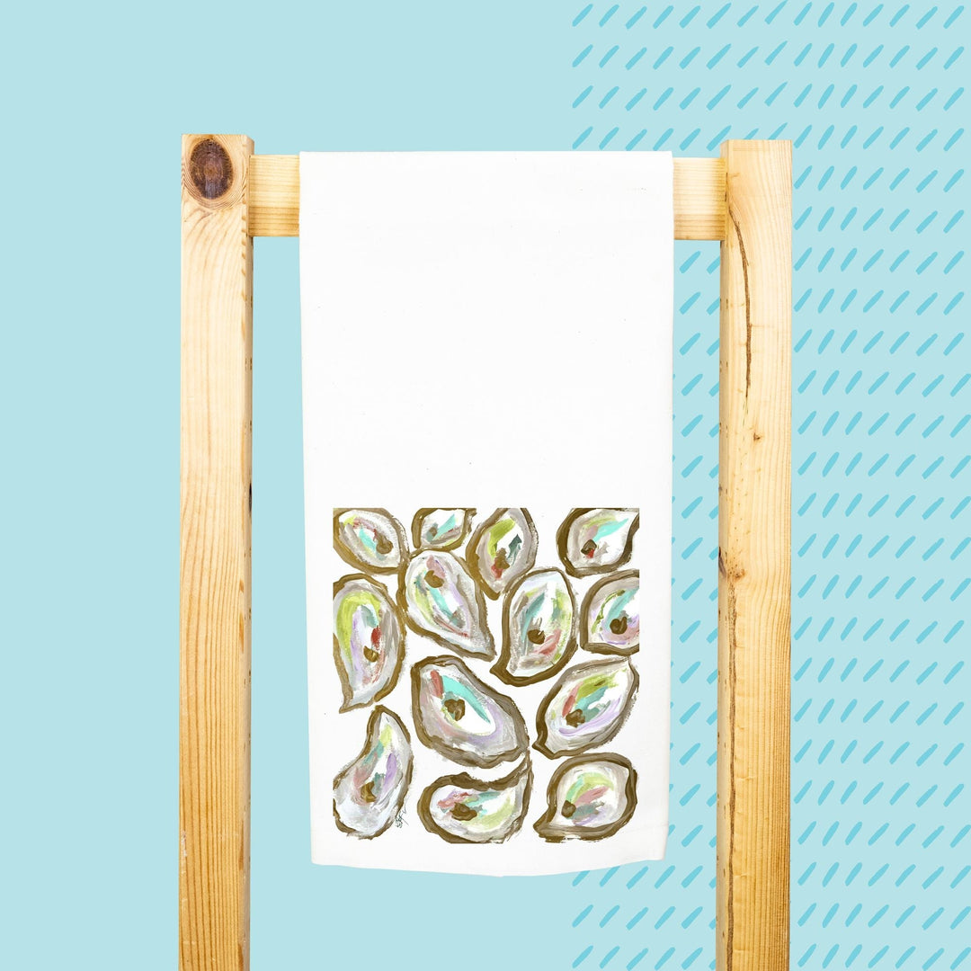 Watercolor Oysters Tea Towel