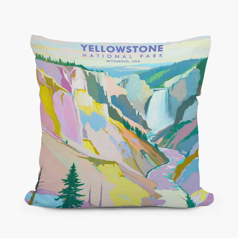 WYOMING YELLOWSTONE PARK SQUARE PILLOW