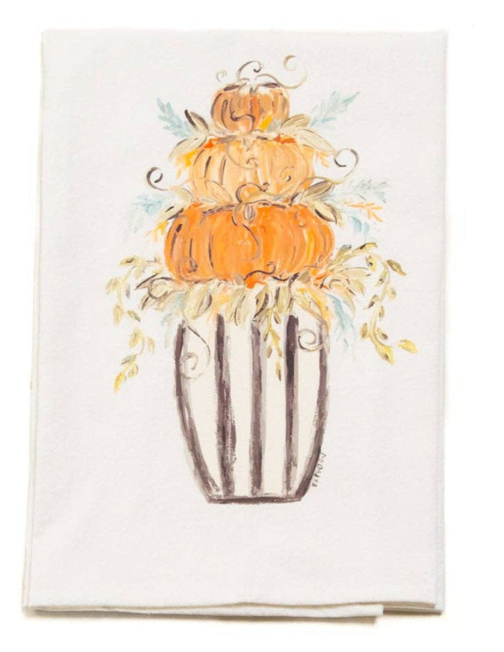 Bridgett's Harvest Pumpkin Planter 1 Tea Towel