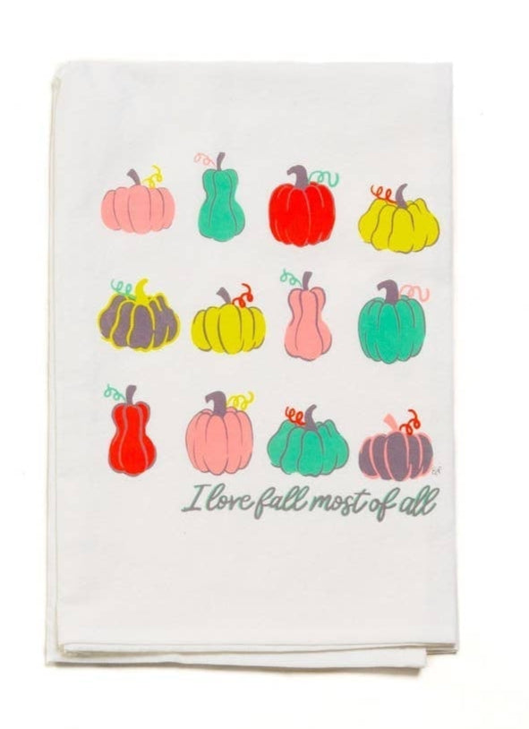 Pumpkin Rows Tea Towel
