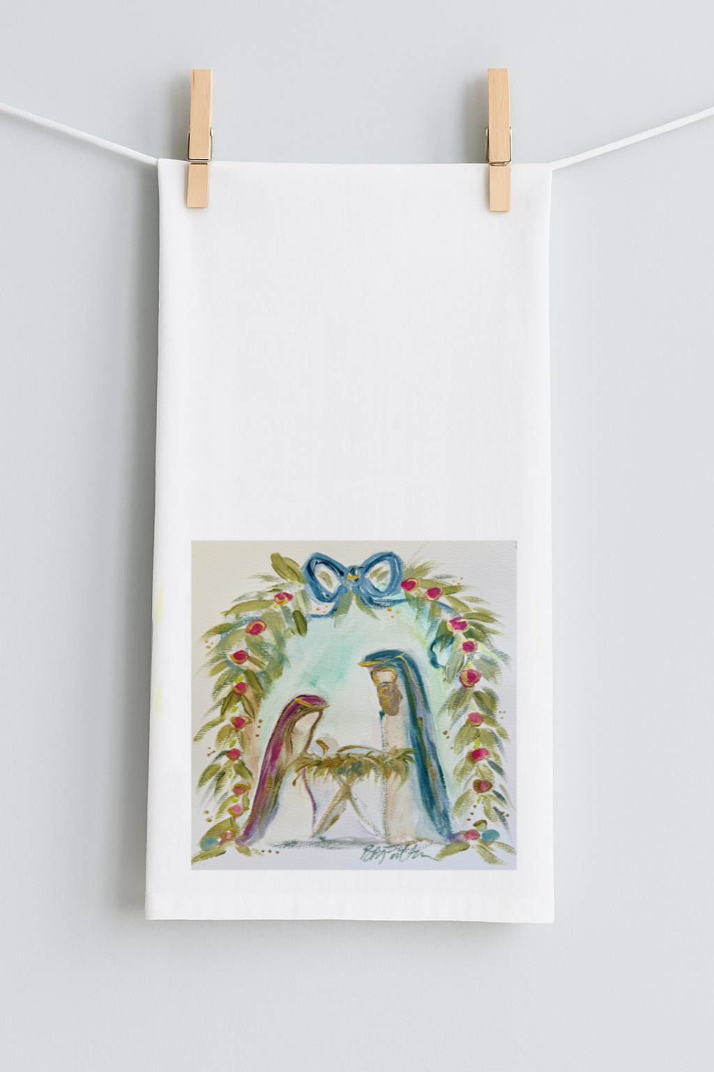 Bridgett Garland Nativity Tea Towel