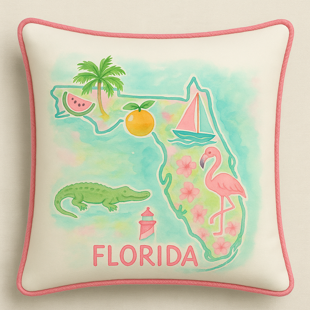 WANDERSOUTH FLORIDA SQUARE PILLOW