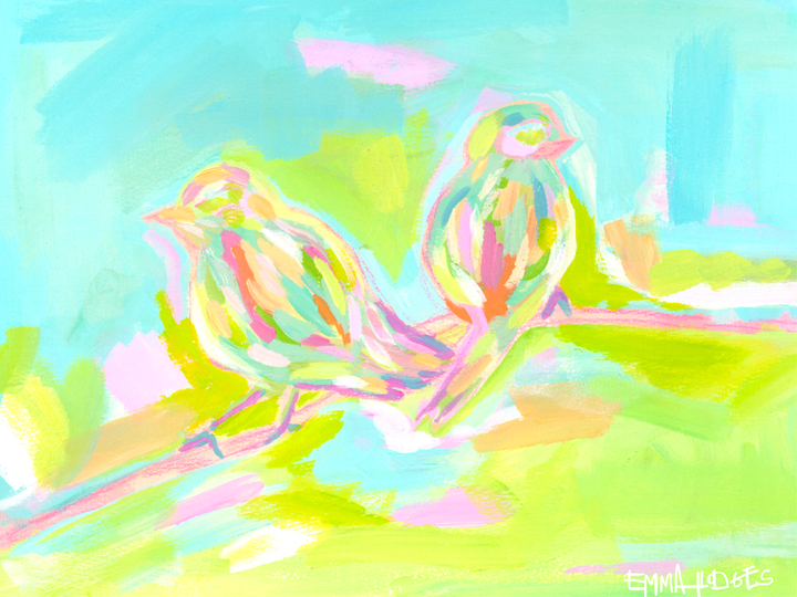 Emma's Abstract Birds  Acrylic Tray